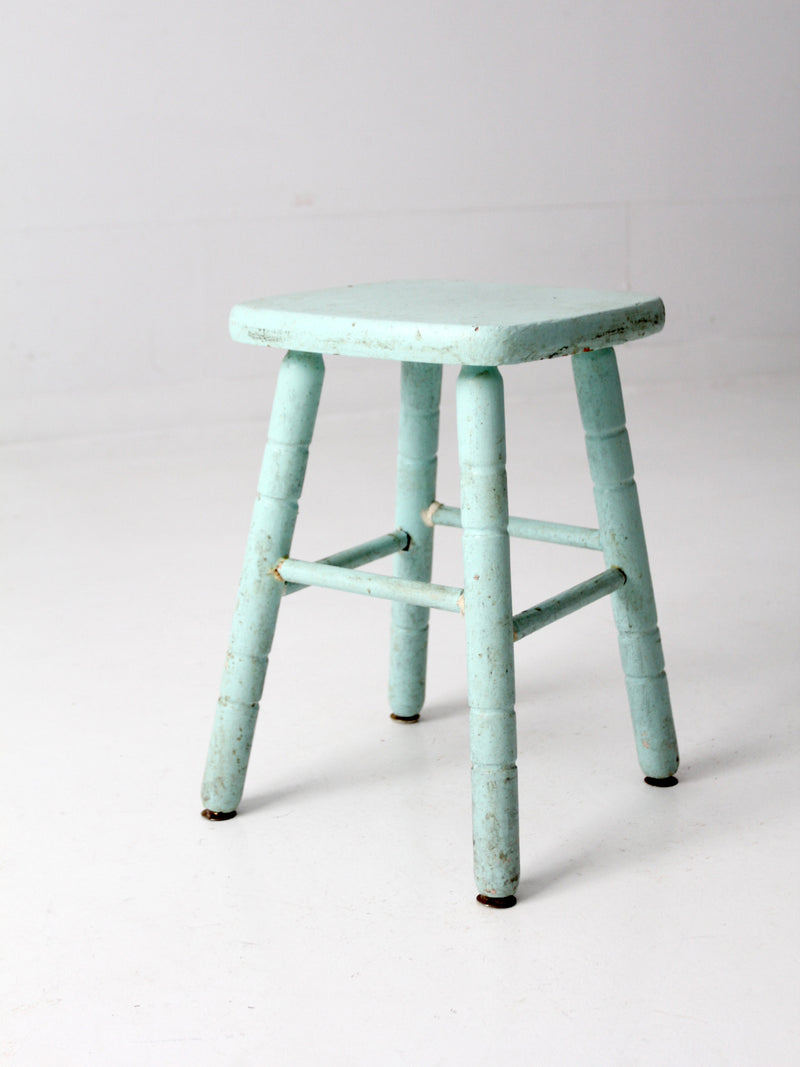 vintage painted wood stool