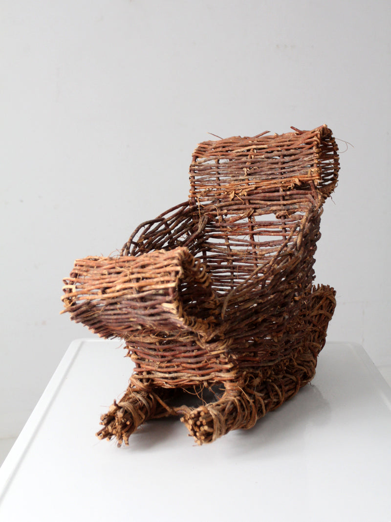 vintage wicker sleigh basket