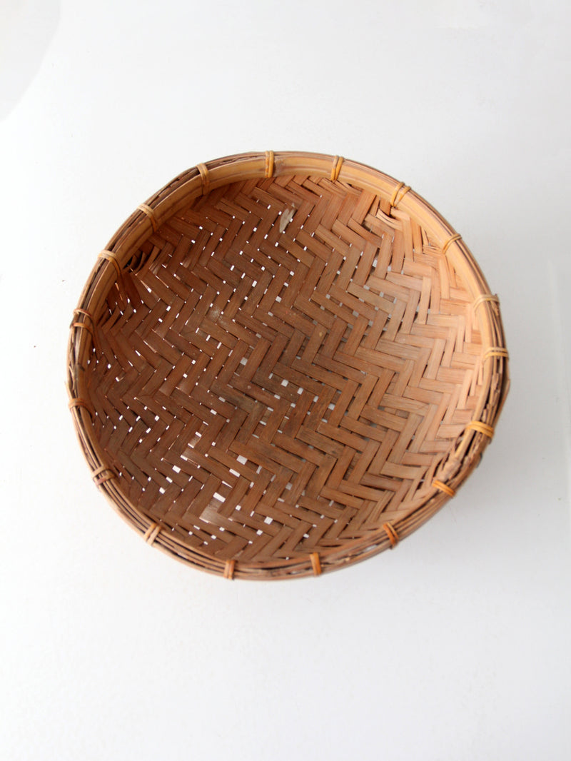 vintage rattan basket bowl