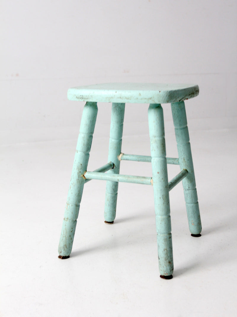 vintage painted wood stool