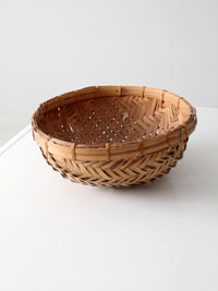 vintage rattan basket bowl