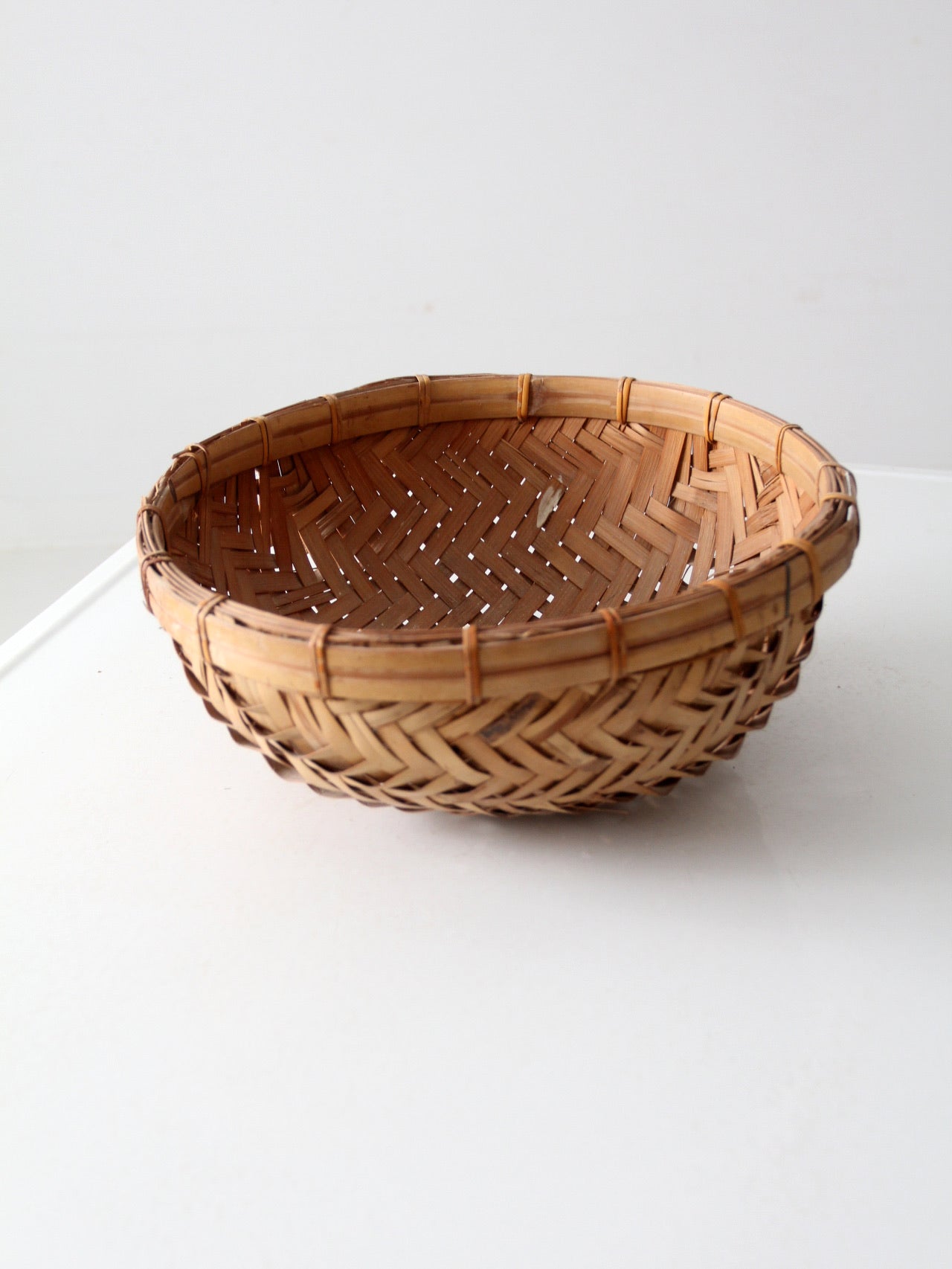 vintage rattan basket bowl