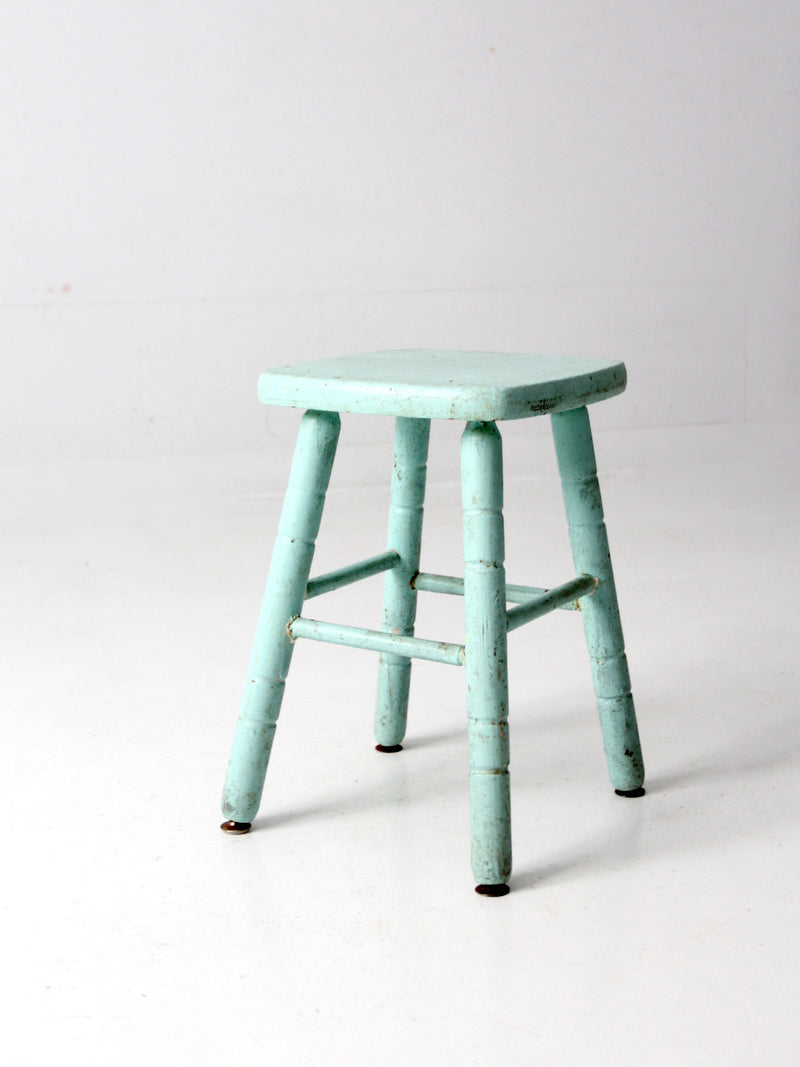 vintage painted wood stool