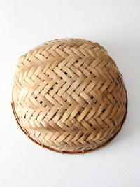vintage rattan basket bowl