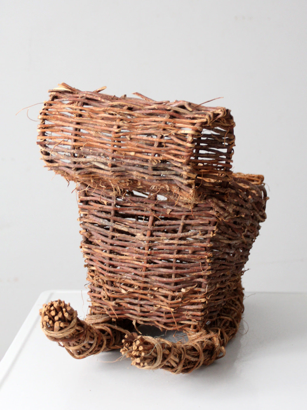 vintage wicker sleigh basket