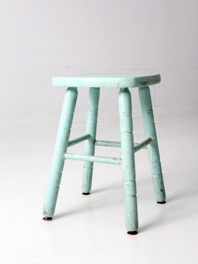 vintage painted wood stool