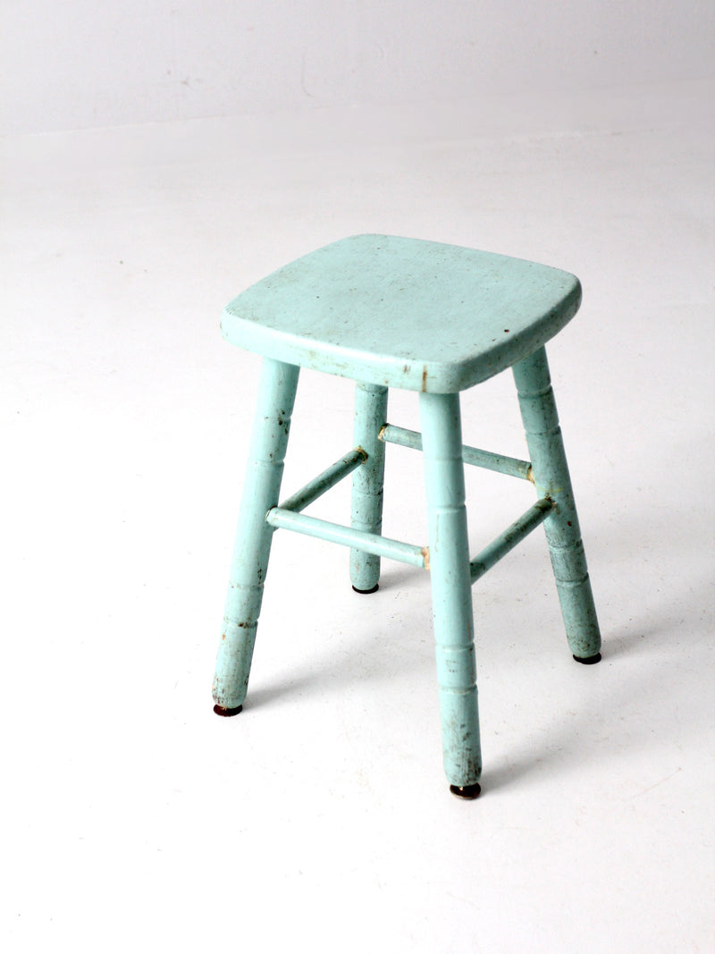 vintage painted wood stool