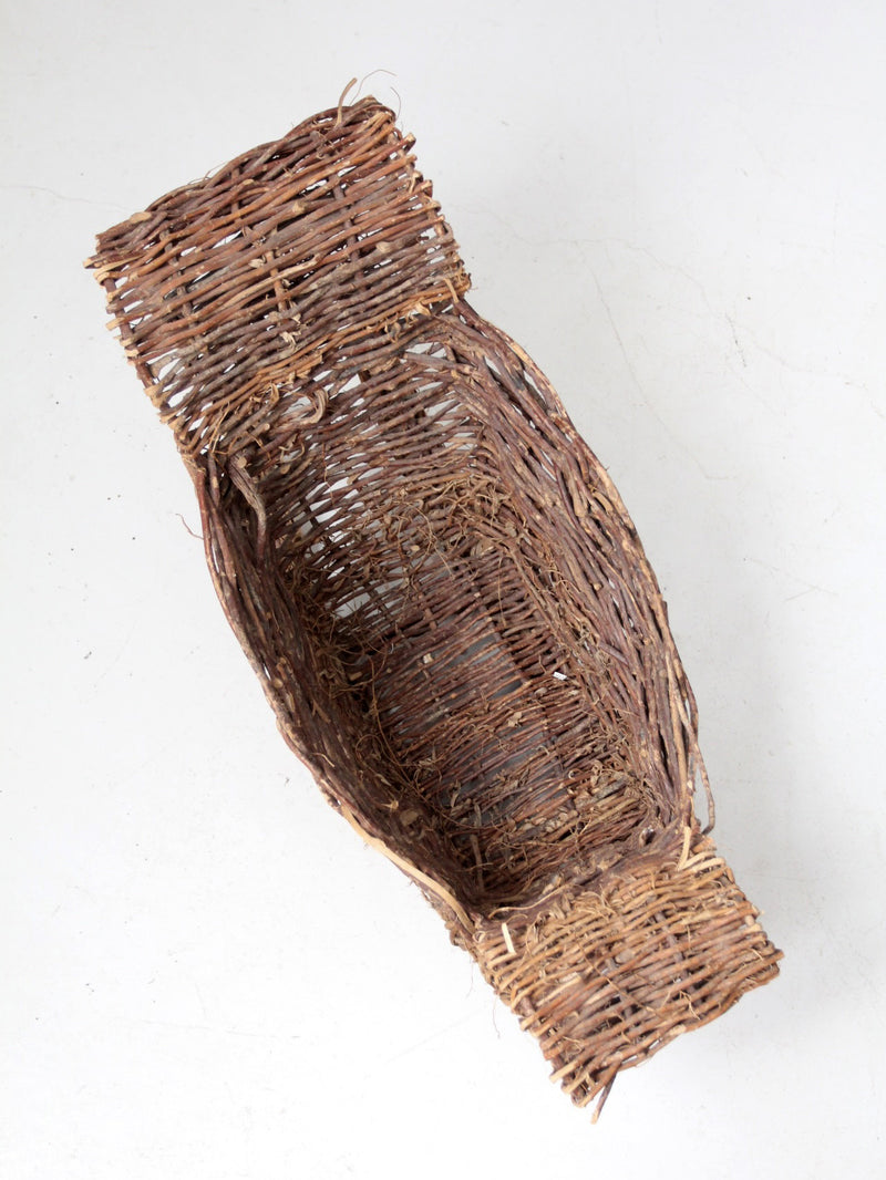 vintage wicker sleigh basket