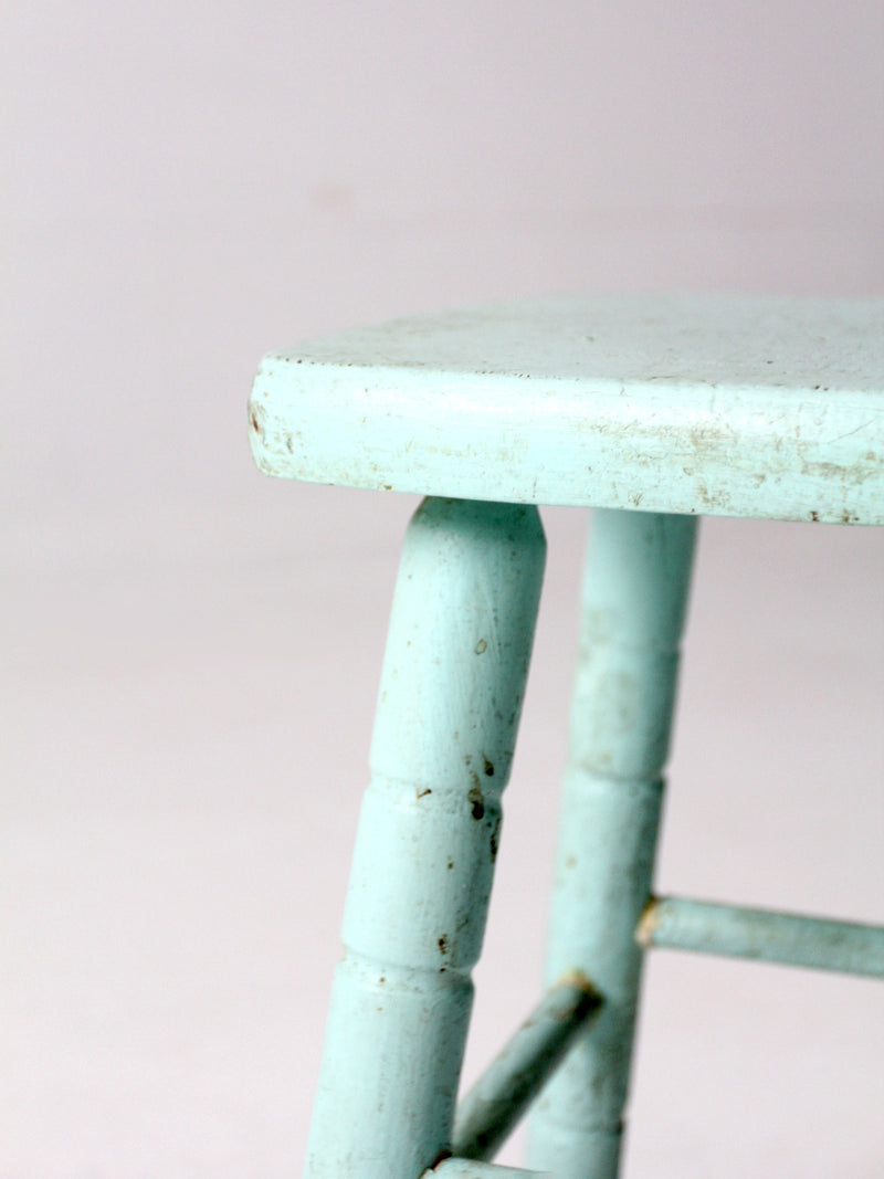 vintage painted wood stool