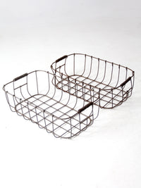 vintage wire baskets pair