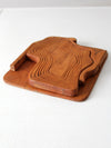 vintage collapsible wooden basket