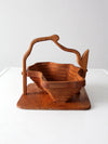 vintage collapsible wooden basket