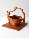 vintage collapsible wooden basket