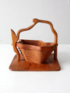 vintage collapsible wooden basket