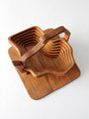 vintage collapsible wooden basket