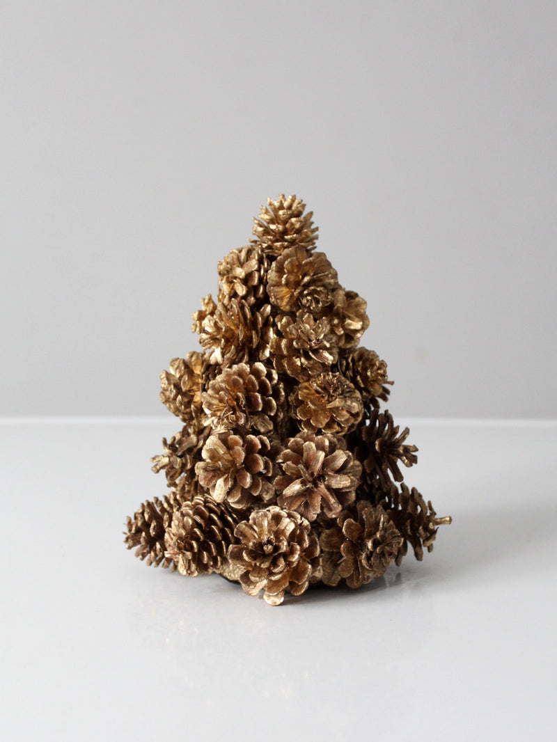 vintage gold pinecone tree