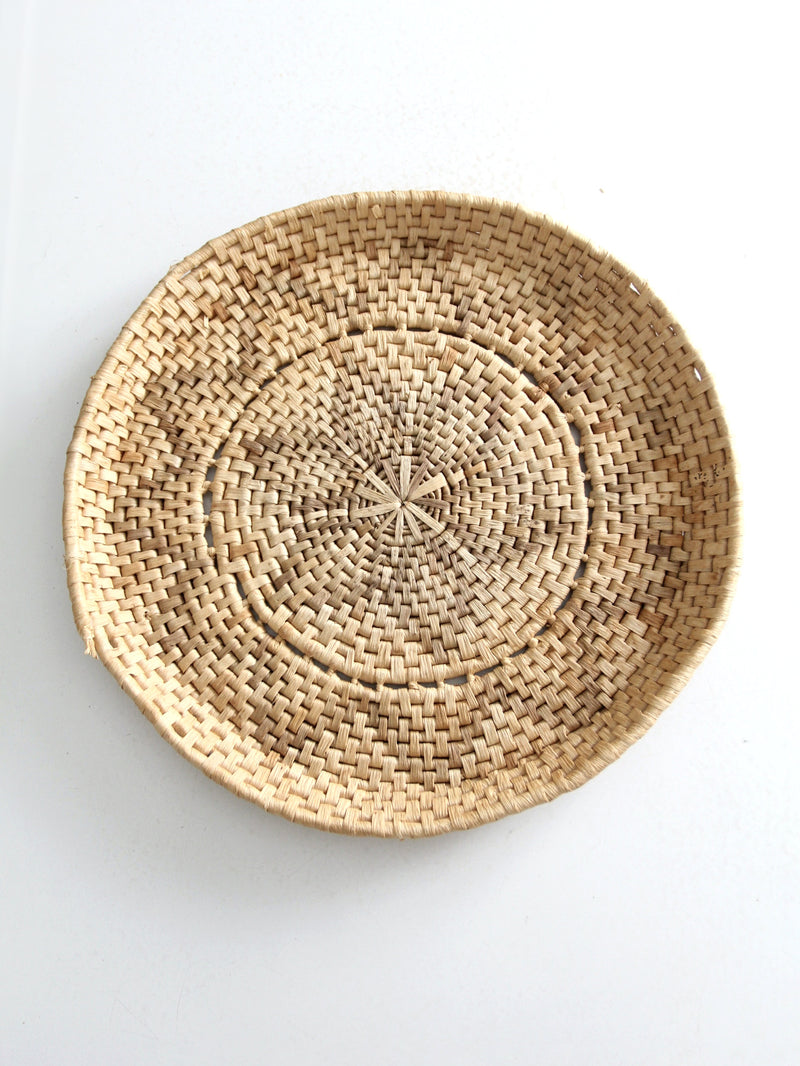 vintage woven basket tray