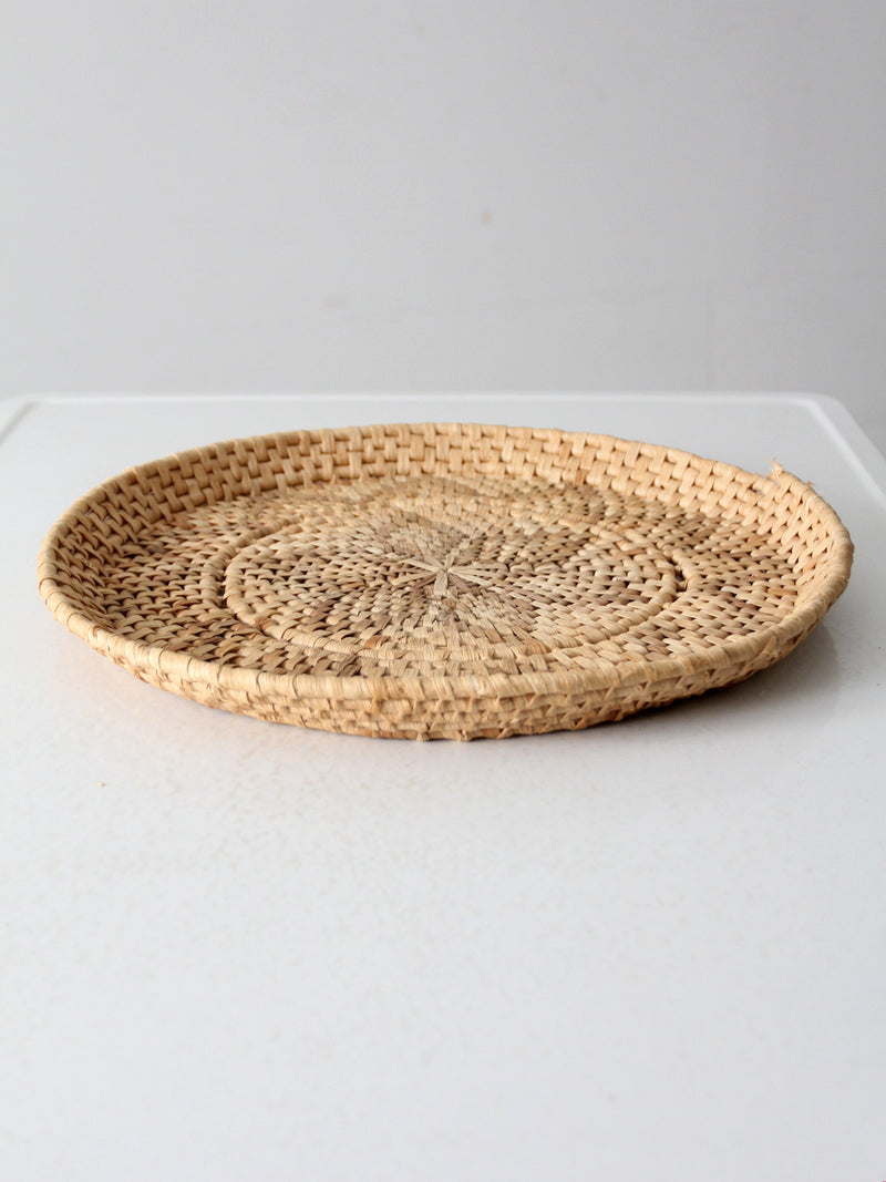 vintage woven basket tray