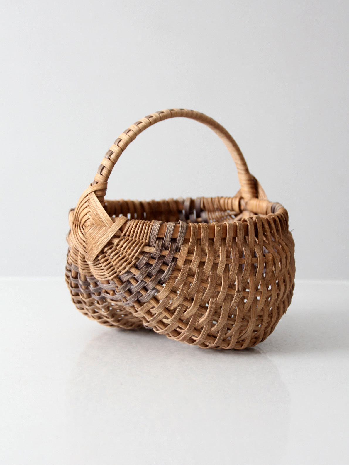 vintage handmade buttocks basket