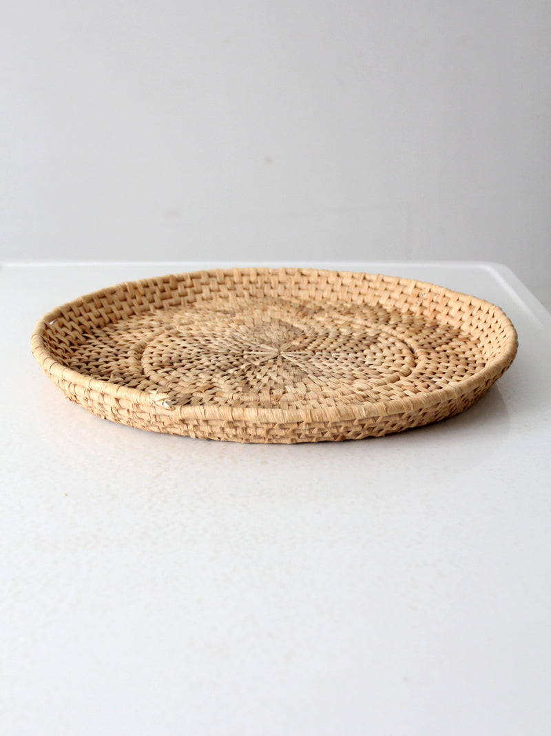 vintage woven basket tray