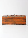 vintage orange wooden tool box