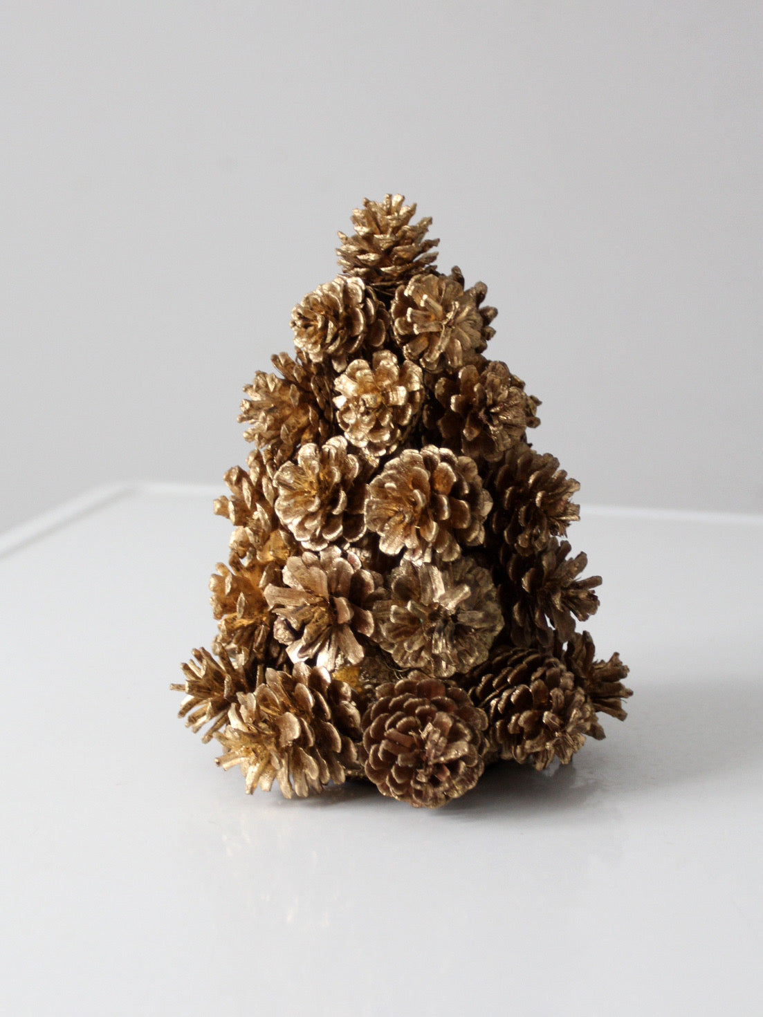 vintage gold pinecone tree