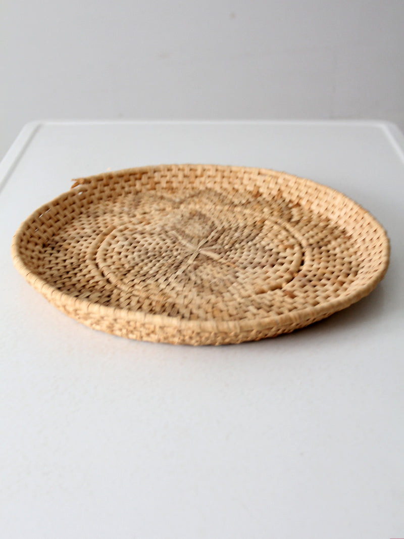 vintage woven basket tray