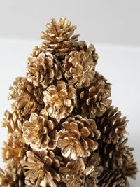vintage gold pinecone tree