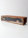 vintage orange wooden tool box