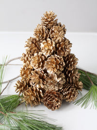 vintage gold pinecone tree