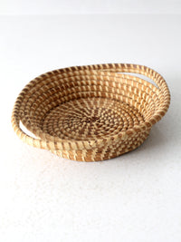 vintage woven coil basket bowl