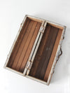 vintage orange wooden tool box