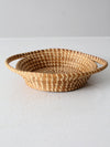 vintage woven coil basket bowl