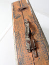 vintage orange wooden tool box