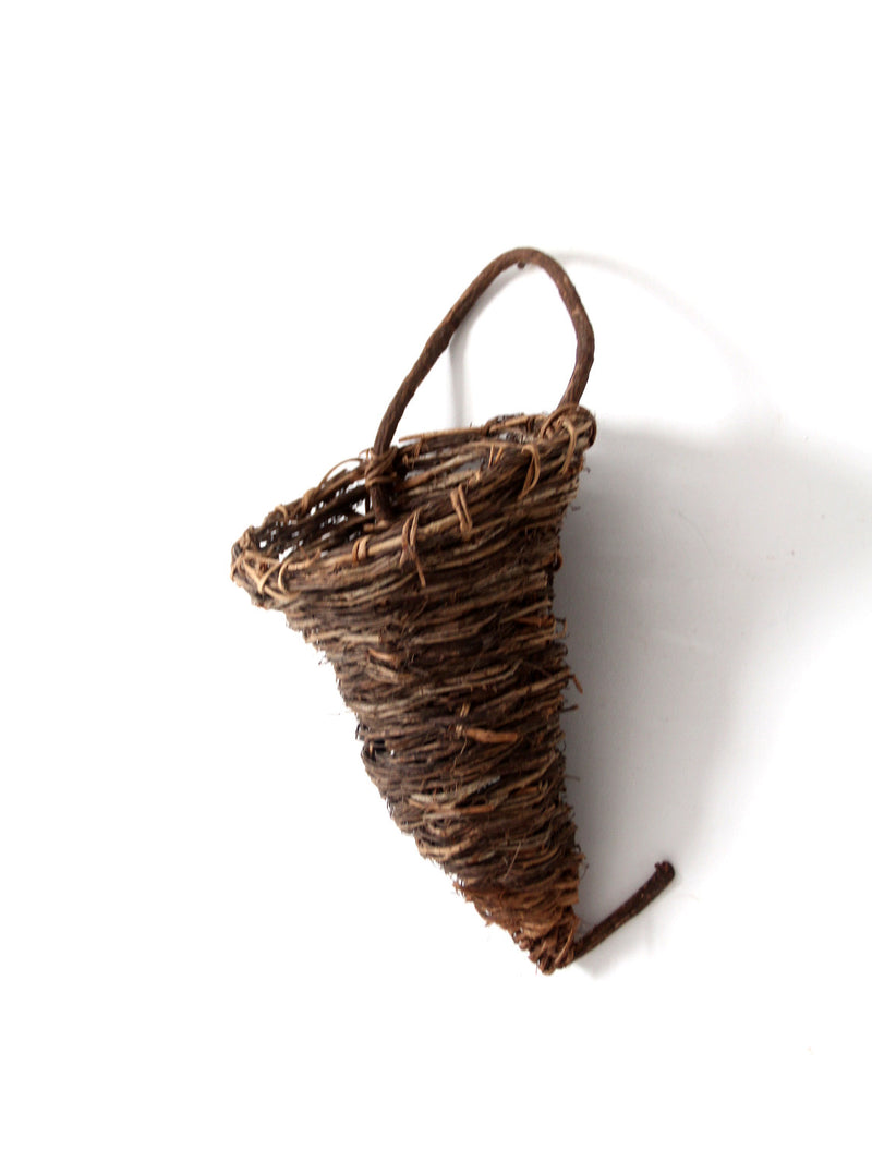 vintage rustic wicker wall basket