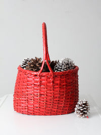 vintage red gathering basket