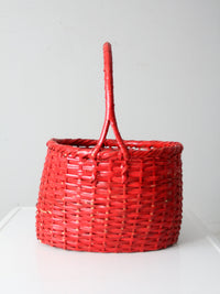 vintage red gathering basket