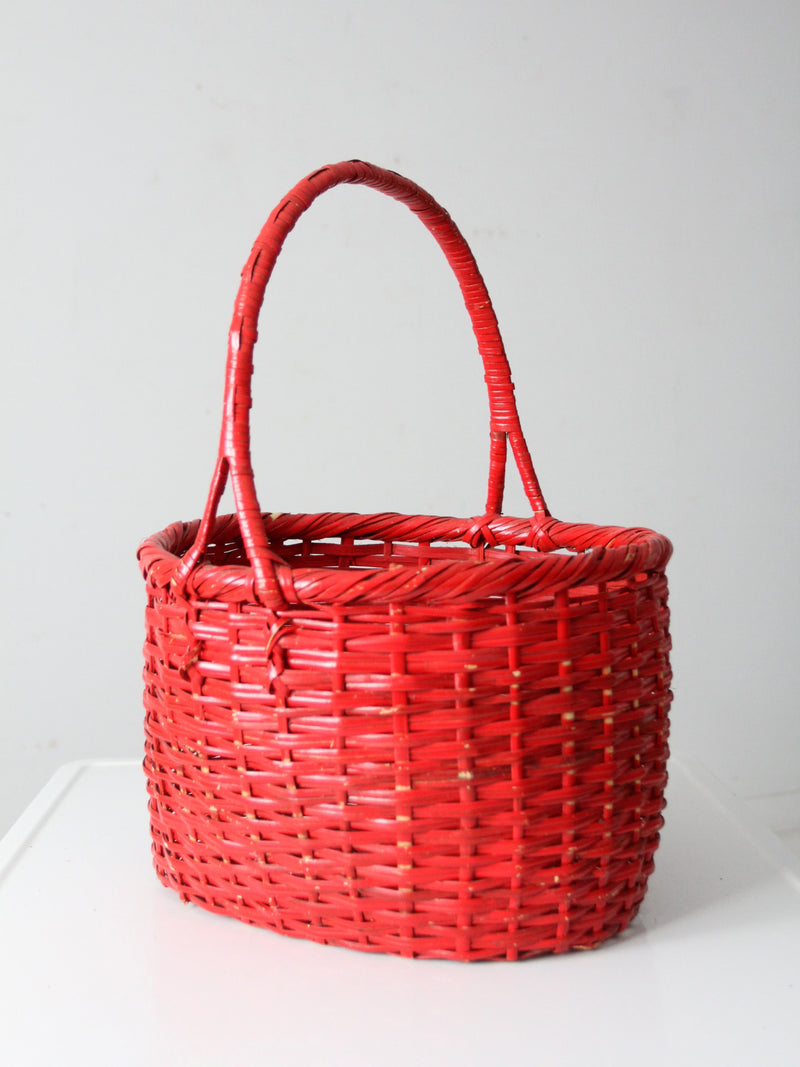 vintage red gathering basket