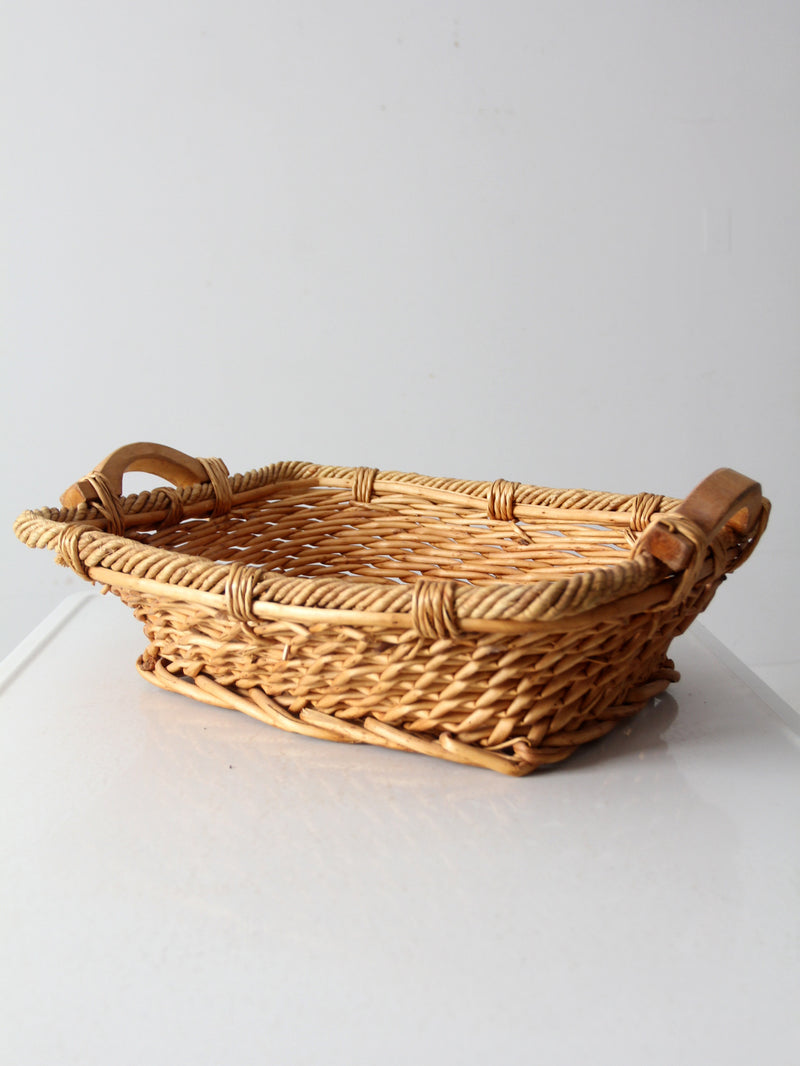 vintage woven basket tray