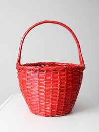 vintage red gathering basket