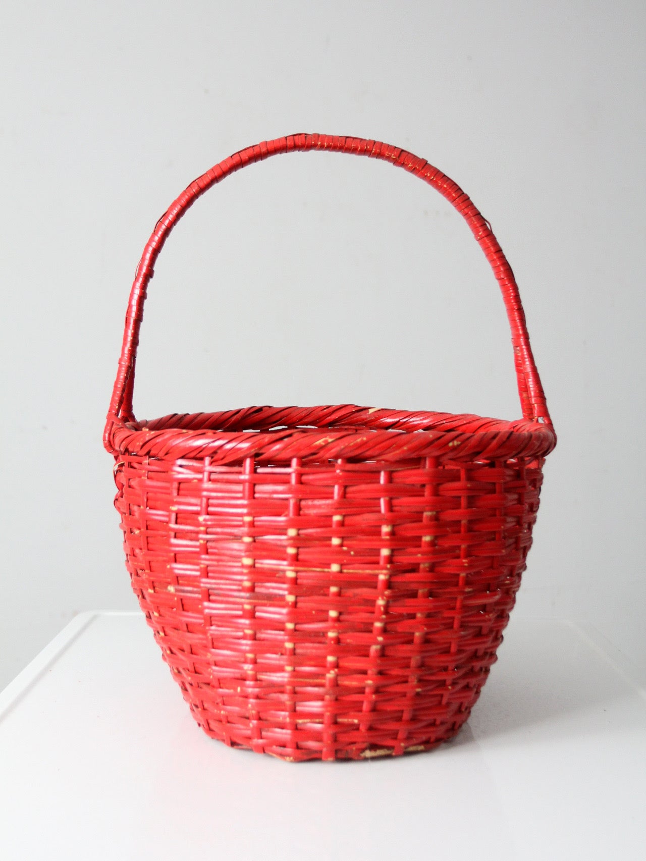 vintage red gathering basket