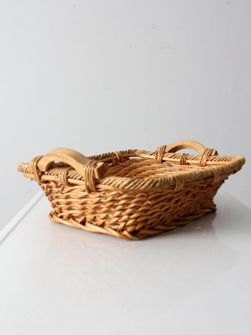 vintage woven basket tray