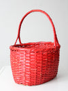 vintage red gathering basket