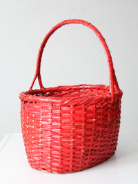 vintage red gathering basket