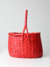 vintage red gathering basket
