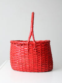 vintage red gathering basket