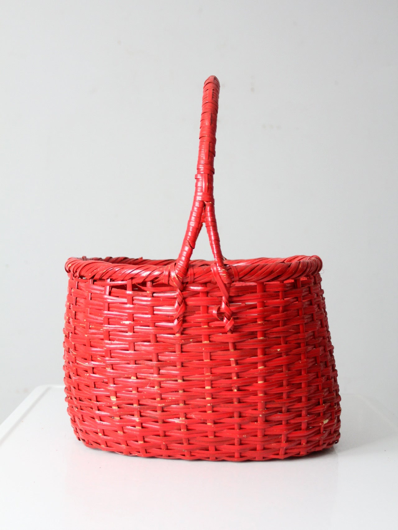vintage red gathering basket