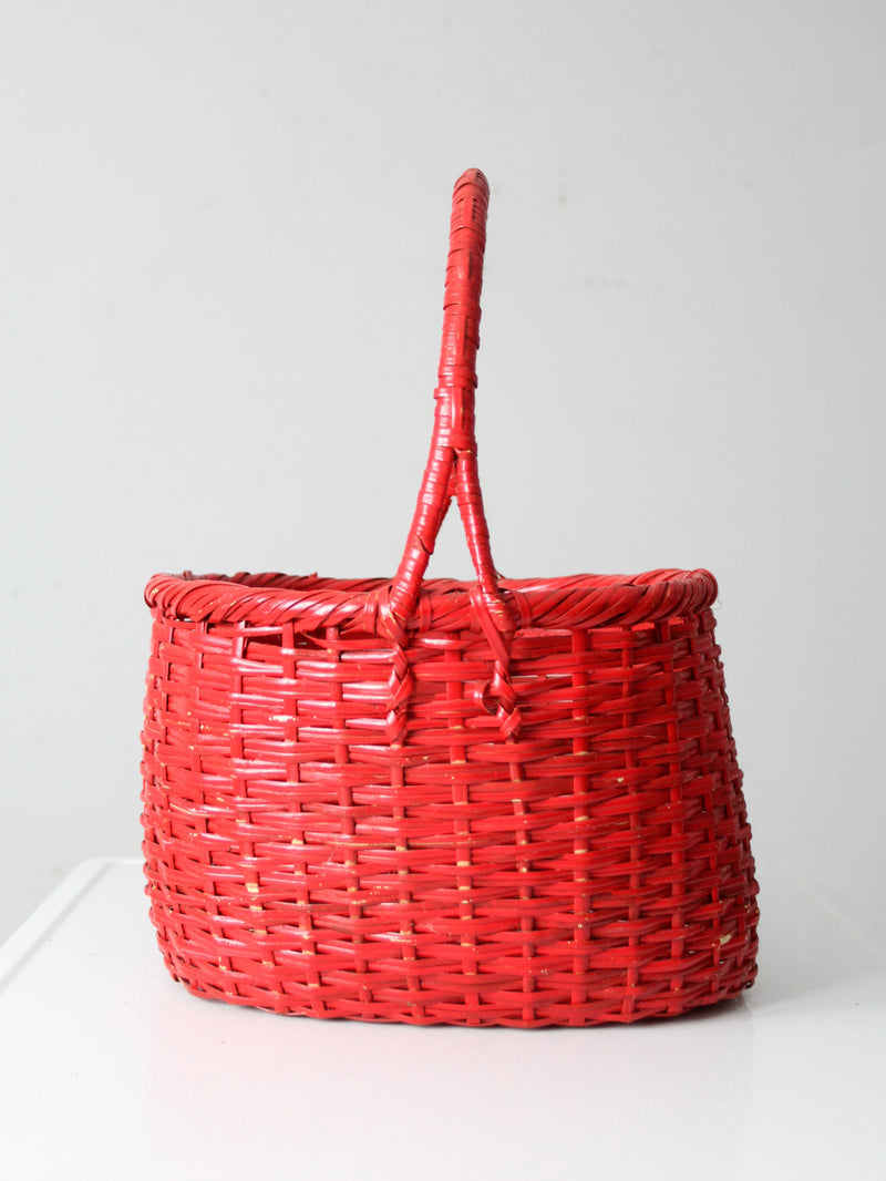 vintage red gathering basket