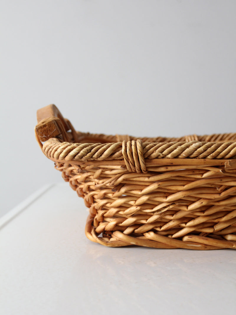 vintage woven basket tray