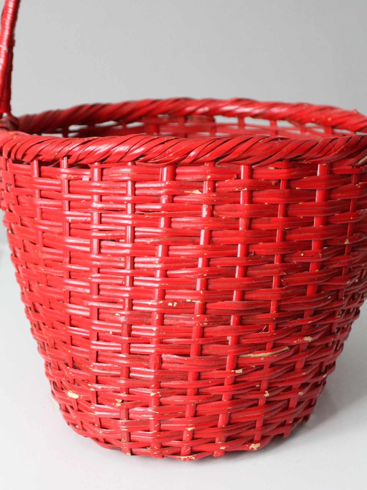 vintage red gathering basket